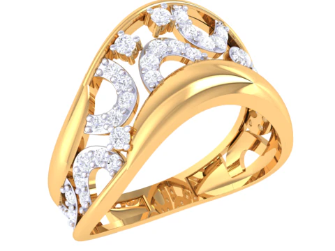 Printable 3D jewelry model of Lady diamond ring 3D Model