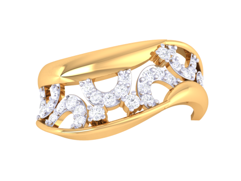 Printable 3D jewelry model of Lady diamond ring Modelo 3D