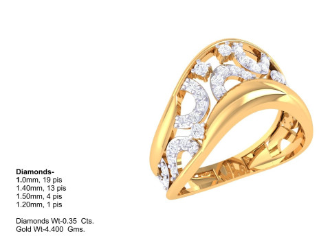 Printable 3D jewelry model of Lady diamond ring Modelo 3D
