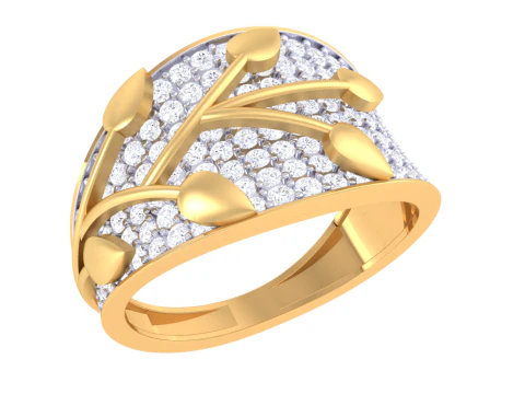 Model perhiasan 3D cincin berlian Wanita yang dapat dicetak Model 3D