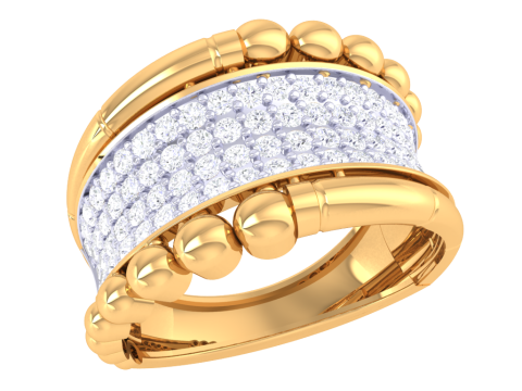 Printable 3D jewelry model of Lady diamond ring Modèle 3D