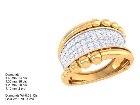 Printable 3D jewelry model of Lady diamond ring 3D Model