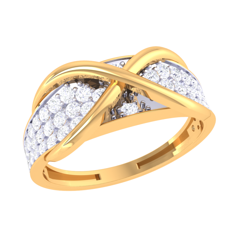 Printable 3D jewelry model of Lady diamond ring 3Dモデル .c4d .max .obj .3ds .fbx .stl .blend
