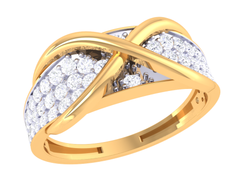 Printable 3D jewelry model of Lady diamond ring 3D Modell