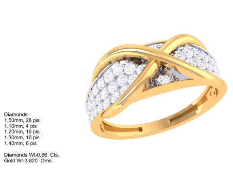 Printable 3D jewelry model of Lady diamond ring 3D Model