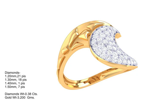 Printable 3D jewelry model of Lady diamond ring 3D Model
