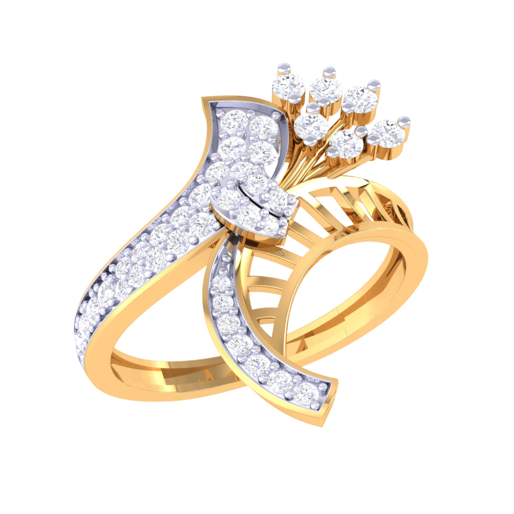 Printable 3D jewelry model of Lady diamond ring 3D Model .c4d .max .obj .3ds .fbx .stl .blend 