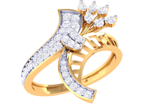 Printable 3D jewelry model of Lady diamond ring Modèle 3D