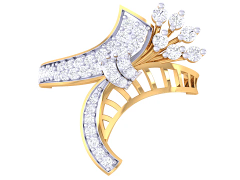 Printable 3D jewelry model of Lady diamond ring 3D Model