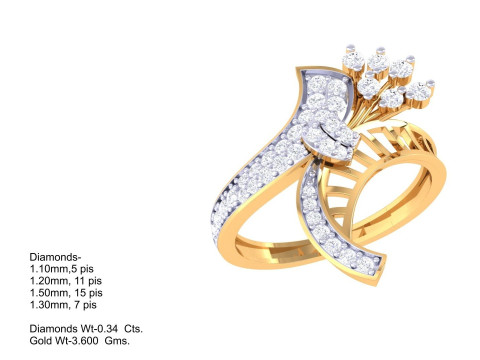 Printable 3D jewelry model of Lady diamond ring Model 3D