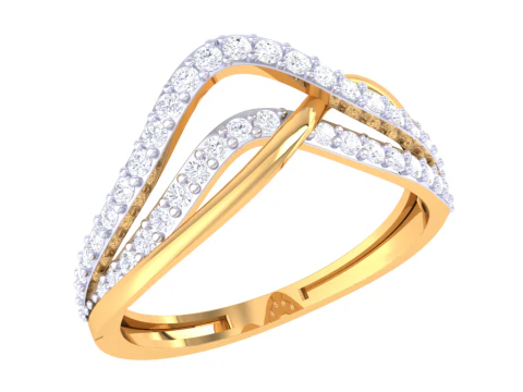 Modelo de joia 3D para impressão do anel de diamante Lady Modelo 3D