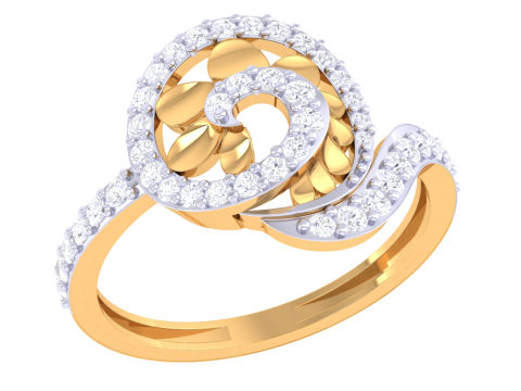 Printable 3D jewelry model of Lady diamond ring Modelo 3D