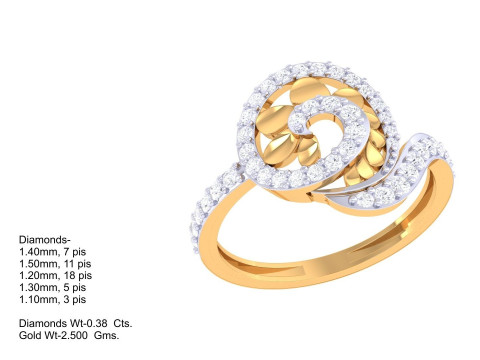 Printable 3D jewelry model of Lady diamond ring 3D Model