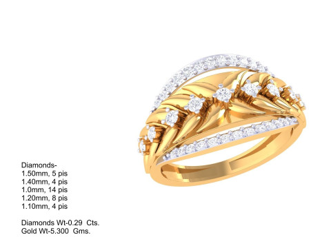 Printable 3D jewelry model of Lady diamond ring 3D 模型