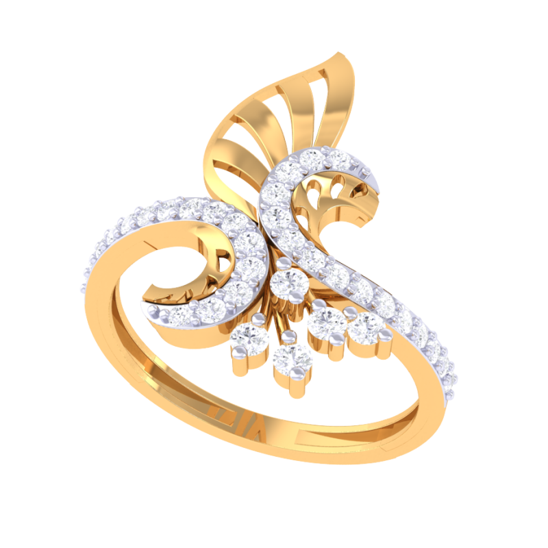 Printable 3D jewelry model of Lady diamond ring Modello 3D .c4d .max .obj .3ds .fbx .stl .blend