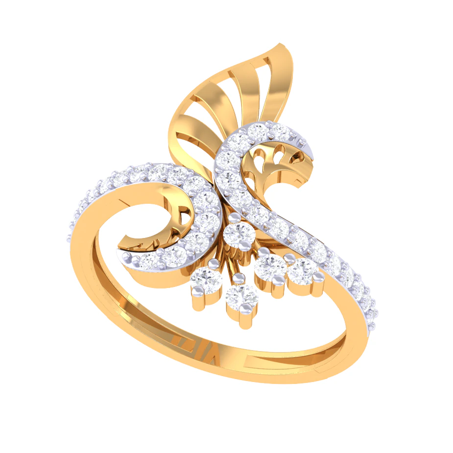 Printable 3D jewelry model of Lady diamond ring 3D Model .c4d .max .obj .3ds .fbx .stl .blend 