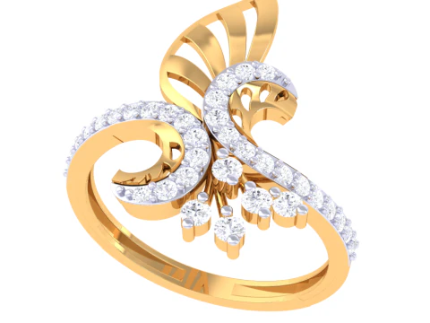 레이디 다이아몬드 반지의 인쇄 가능한 3D 주얼리 모델 3D 모델