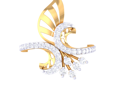 Printable 3D jewelry model of Lady diamond ring Modello 3D