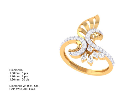 Printable 3D jewelry model of Lady diamond ring Modello 3D