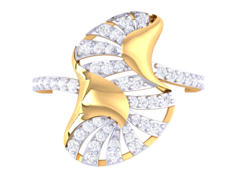 Printable 3D jewelry model of Lady diamond ring 3D Model