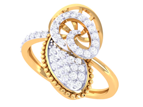 Printable 3D jewelry model of Lady diamond ring 3D Model