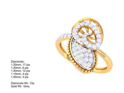 Printable 3D jewelry model of Lady diamond ring Model 3D
