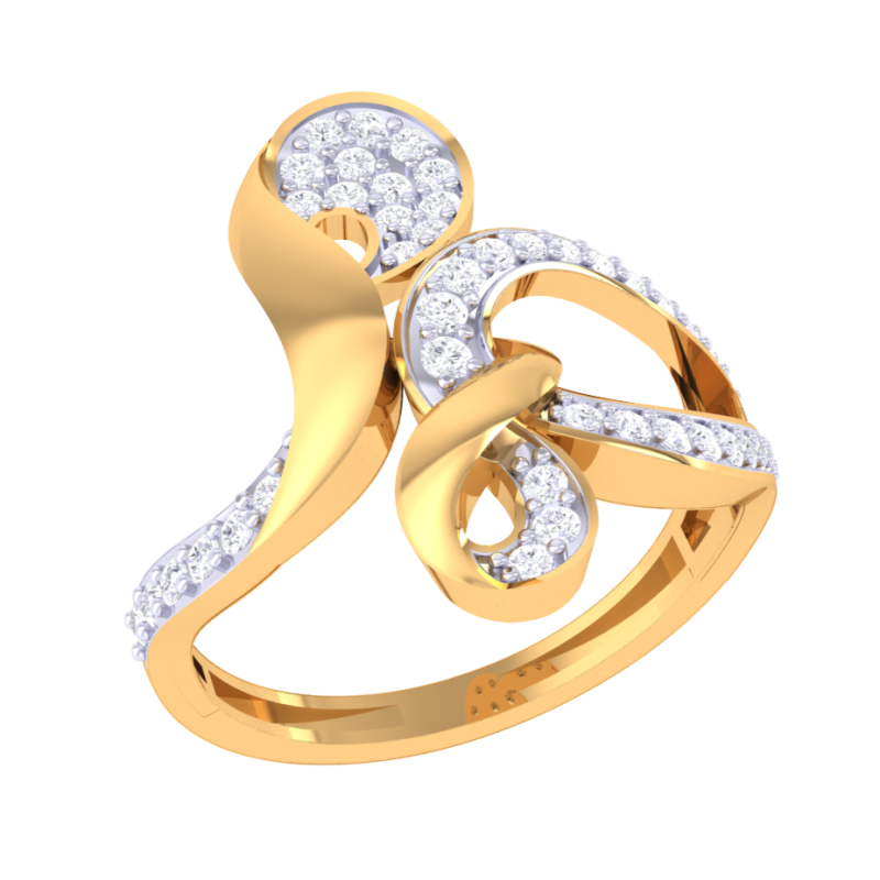 Printable 3D jewelry model of Lady diamond ring Modèle 3D .c4d .max .obj .3ds .fbx .stl .blend