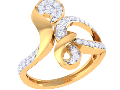 Printable 3D jewelry model of Lady diamond ring 3D Model