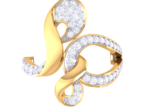 Printable 3D jewelry model of Lady diamond ring Modèle 3D