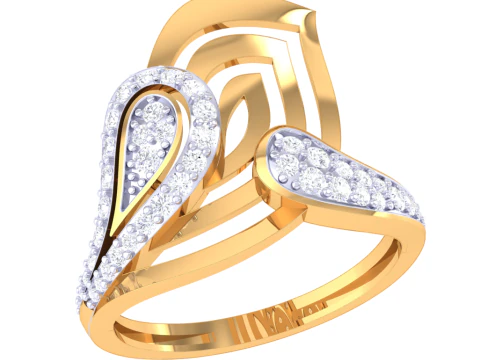 Printable 3D jewelry model of Lady diamond ring 3D Model