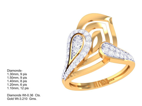 Printable 3D jewelry model of Lady diamond ring Modelo 3D