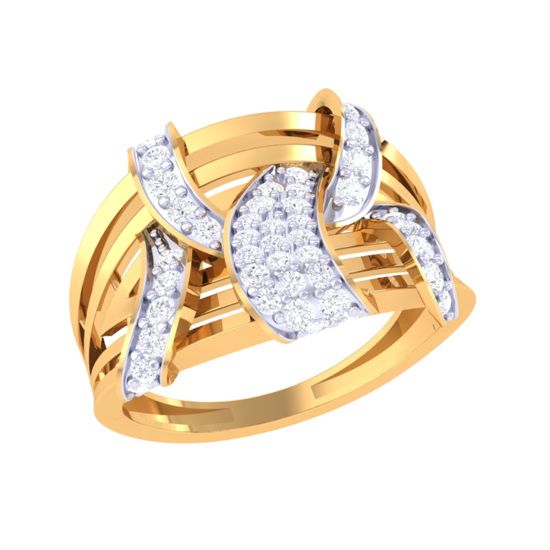 Printable 3D jewelry model of Lady diamond ring Modèle 3D .c4d .max .obj .3ds .fbx .stl .blend