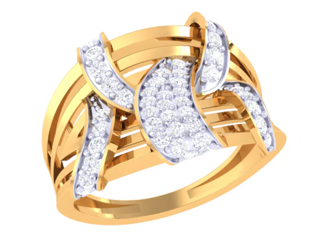 Modello di gioiello stampabile in 3D dell'anello con diamante Lady Modello 3D