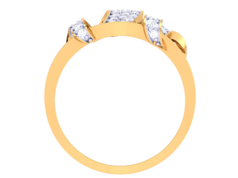 Printable 3D jewelry model of Lady diamond ring 3D Model