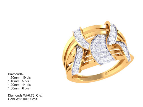 Printable 3D jewelry model of Lady diamond ring Modèle 3D