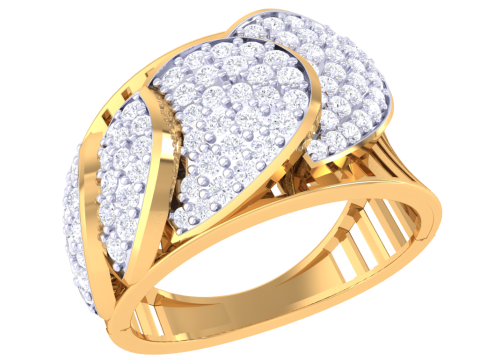 Printable 3D jewelry model of Lady diamond ring Modelo 3D