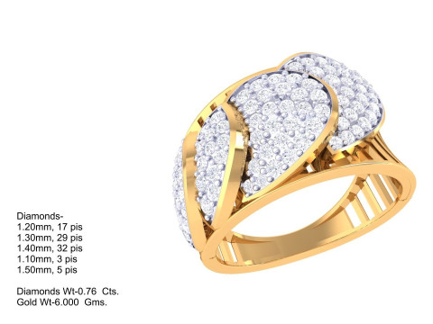 Printable 3D jewelry model of Lady diamond ring Modelo 3D