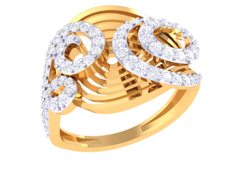 Afdrukbaar 3D-sieradenmodel van Lady diamanten ring 3D Model