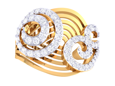 Printable 3D jewelry model of Lady diamond ring 3D मॉडल