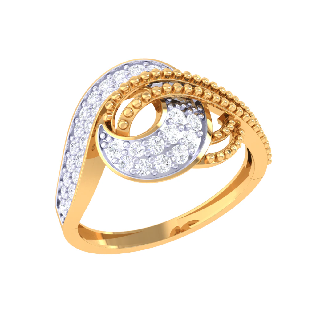 Printable 3D jewelry model of Lady diamond ring 3D Model .c4d .max .obj .3ds .fbx .stl .blend 