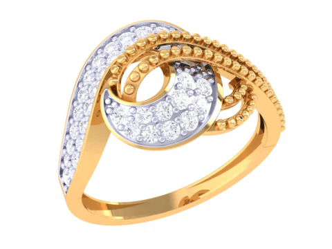 Afdrukbaar 3D-sieradenmodel van Lady diamanten ring 3D Model