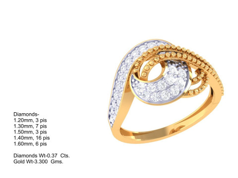 Printable 3D jewelry model of Lady diamond ring 3D Modell