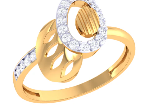 Druckbares 3D-Schmuckmodell eines Damen-Diamantrings 3D Modell