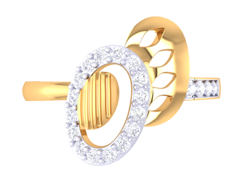 Printable 3D jewelry model of Lady diamond ring Modelo 3D