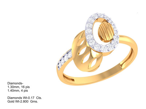 Printable 3D jewelry model of Lady diamond ring Modelo 3D