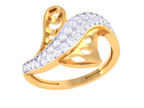 Model perhiasan 3D cincin berlian Wanita yang dapat dicetak Model 3D