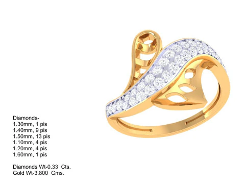 Printable 3D jewelry model of Lady diamond ring 3D Model