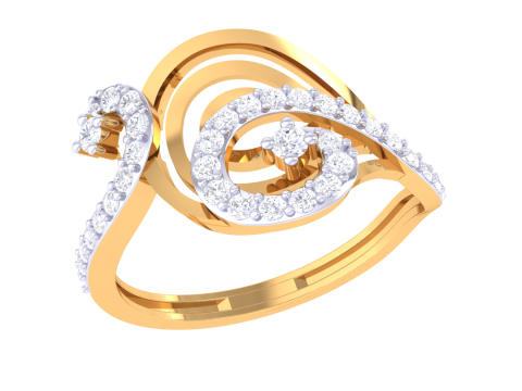 Printable 3D jewelry model of Lady diamond ring Modèle 3D