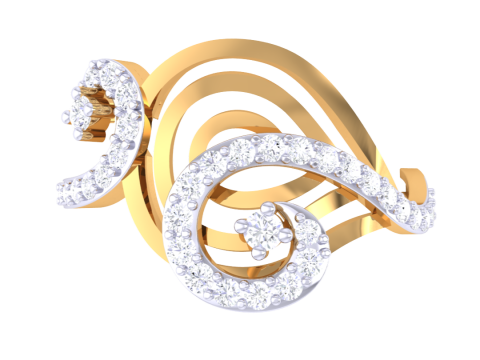 Printable 3D jewelry model of Lady diamond ring Model 3D