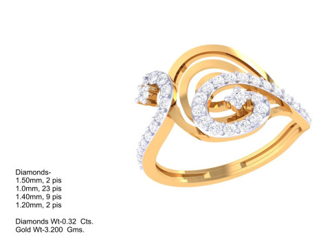 Printable 3D jewelry model of Lady diamond ring Model 3D